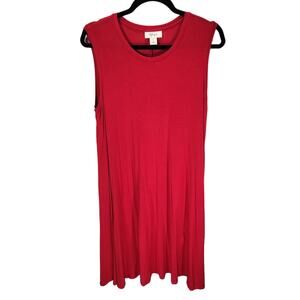 Style & Co Sleeveless Red Crewneck Tank Dress Size Large